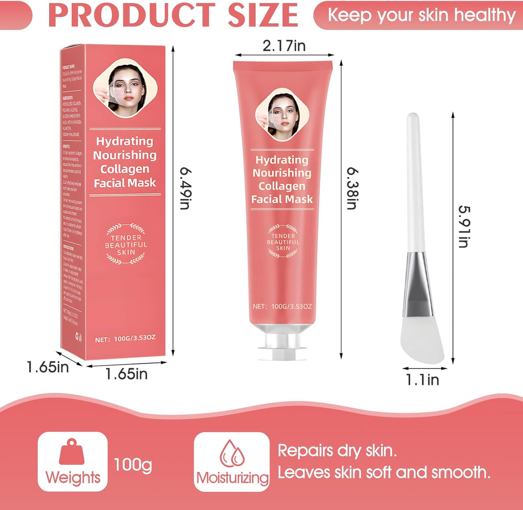 Collagen Night Mask, Collagen Peel off Mask, Masque Collagene Visage, Collagen Overnight Peel off Facial Mask, Raffermissant Et Liftant, Renforcer La Peau (C)