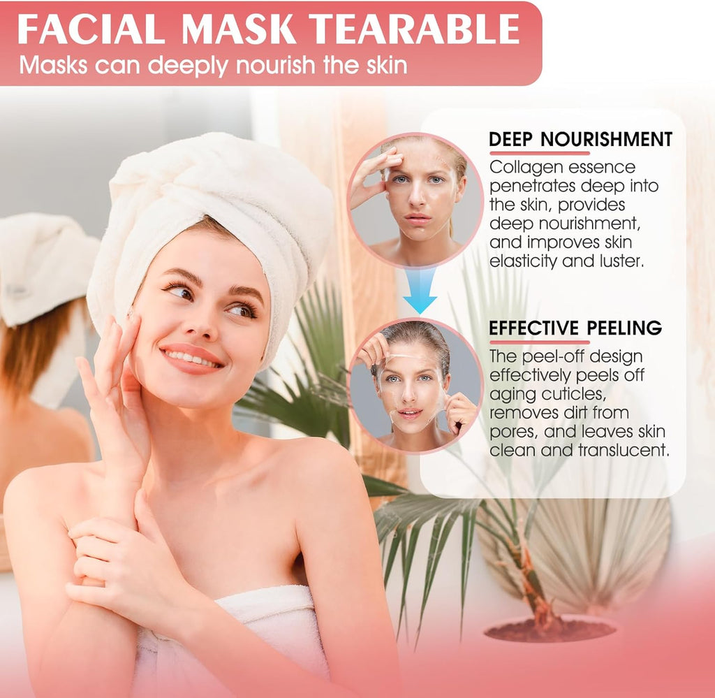 Collagen Night Mask, Collagen Peel off Mask, Masque Collagene Visage, Collagen Overnight Peel off Facial Mask, Raffermissant Et Liftant, Renforcer La Peau (C)