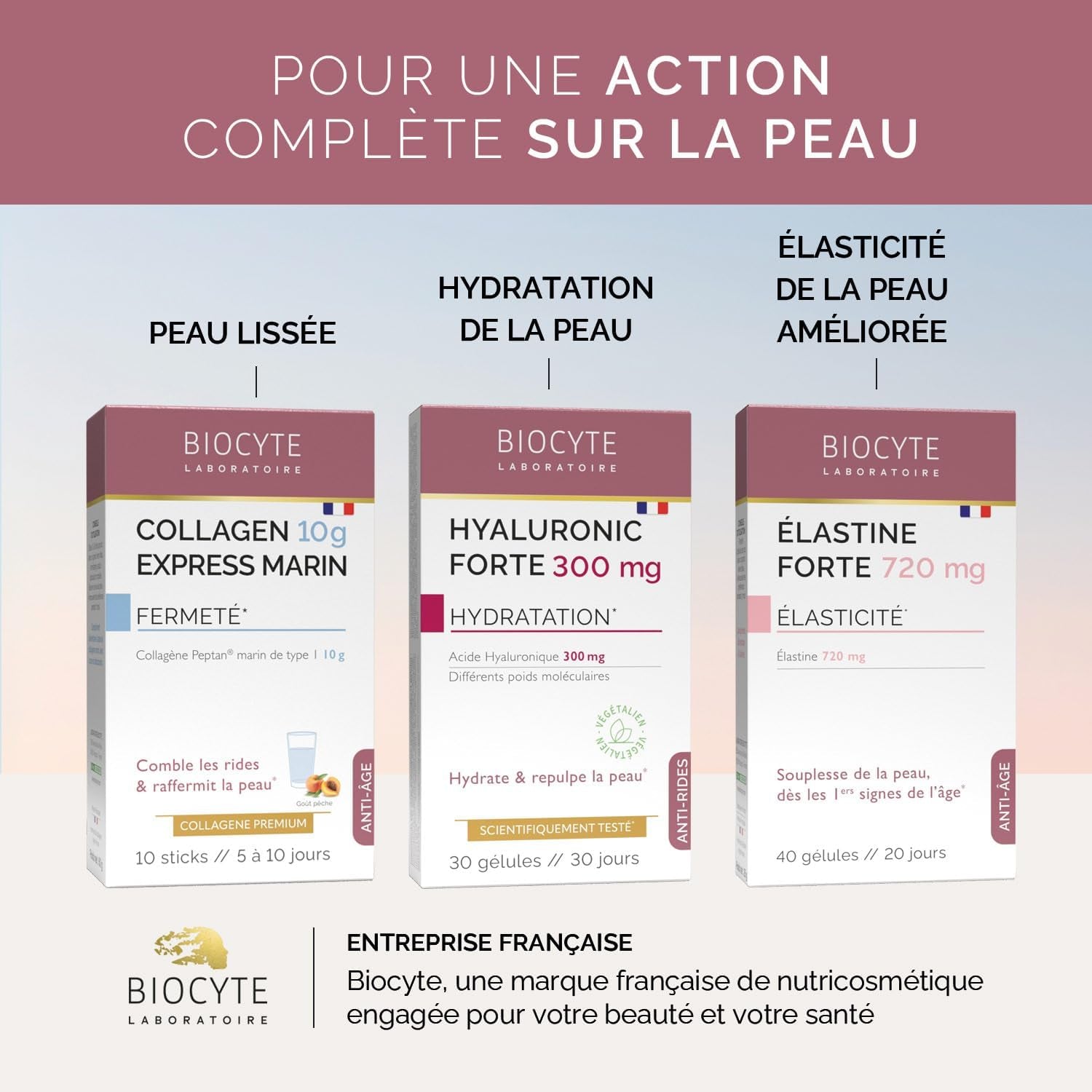 BIOCYTE Mask À Base De Collagène - Peau Repulpée, Hydratant, Rides Estompée - Acide Hyaluronique, Collagène, Céramides - 1 Masque En Biocellulose - Appliquer 1 Fois Par Semaine